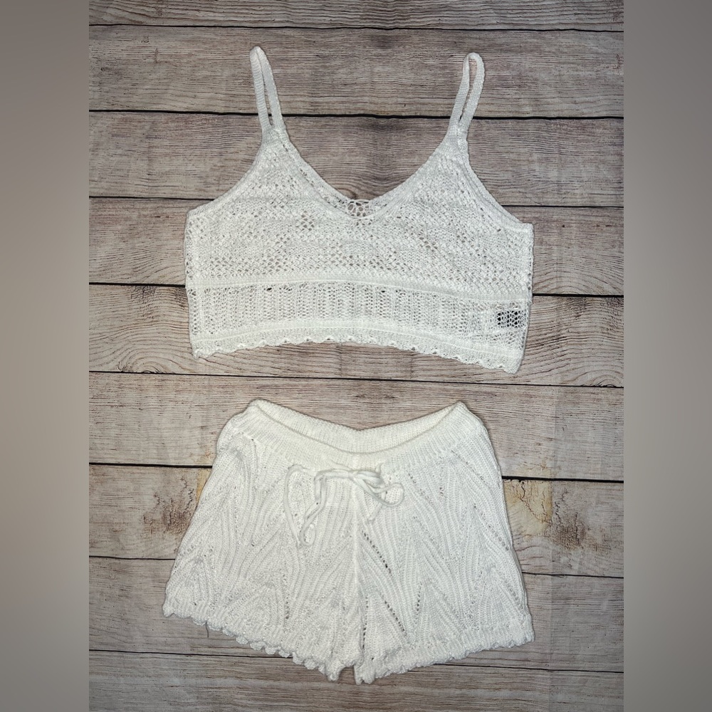 Crochet two piece swim cover up